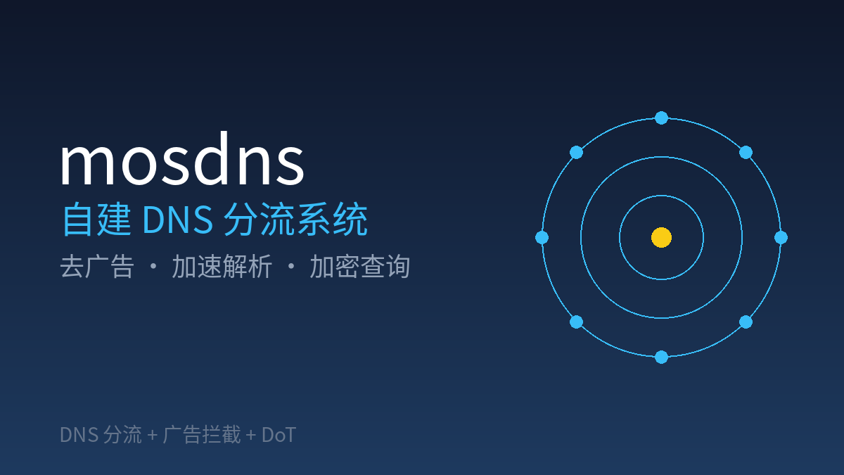 用 mosdns 搭建一套自己的 DNS 分流系统：去广告、加速解析、支持加密查询